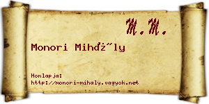 Monori Mihály névjegykártya